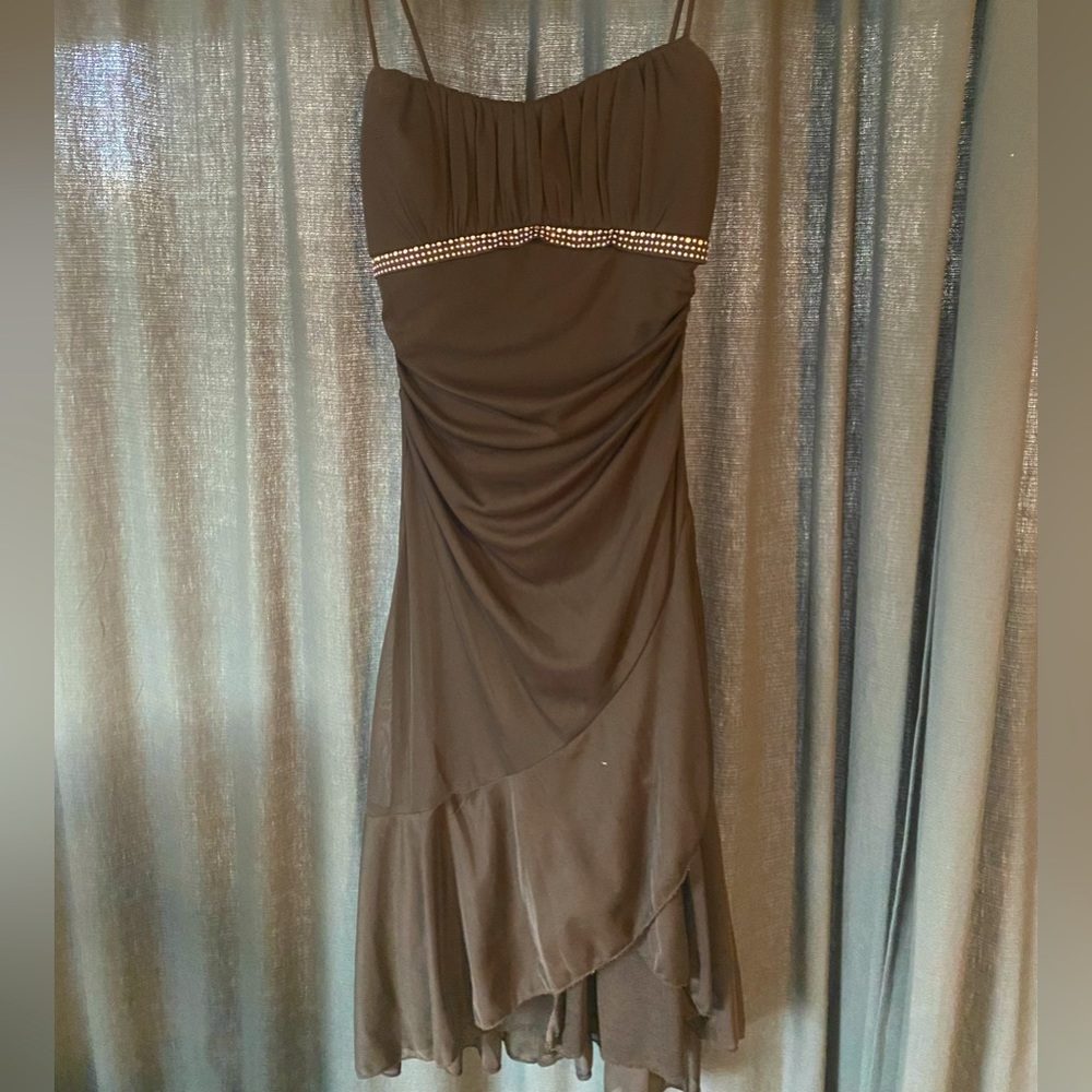 Sexy Black Ruby Rox Dress, with Frilly Skirt & Rhinestone belt, women’s medium